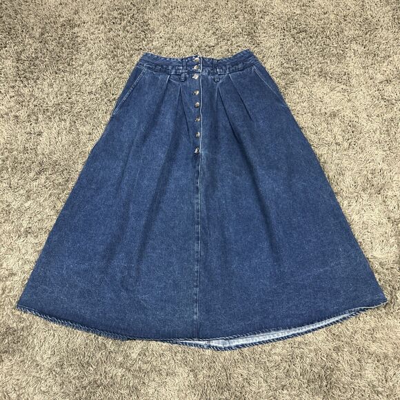Private Collection House Of Lloyd Jean Skirt Womens 13/14 Denim Button Pockets - Picture 1 of 8